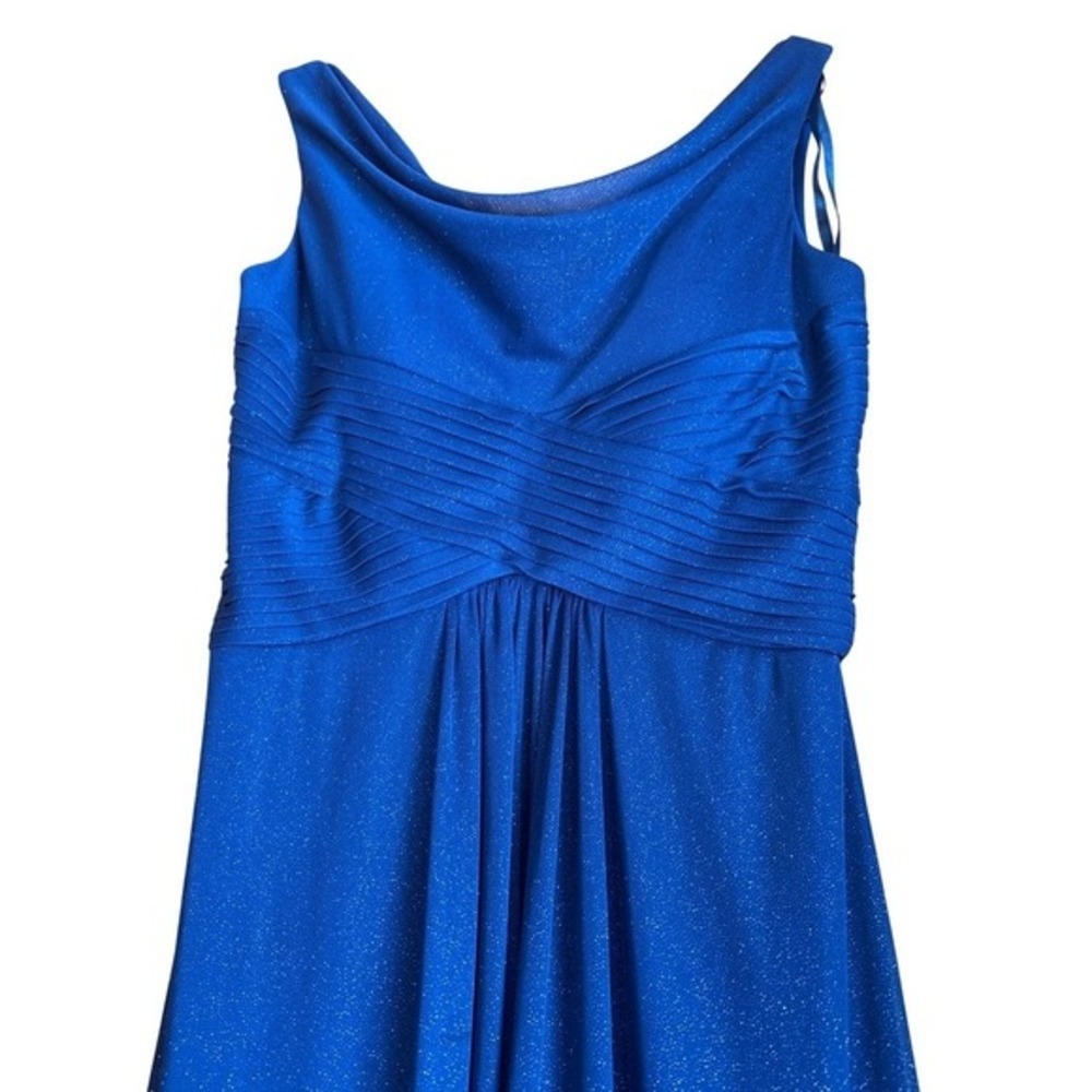 Alex Evenings Midnight Blue Sparkle Ruched Waist Gown‎ Formal Evening Dress  4 - Picture 5 of 11
